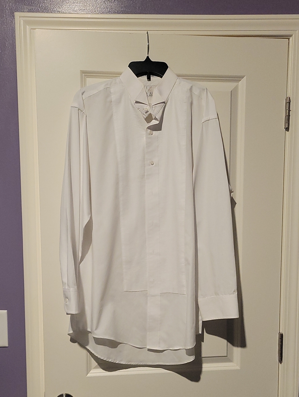 Men's White Dress Shirt with Hidden Placket